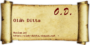 Oláh Ditta névjegykártya